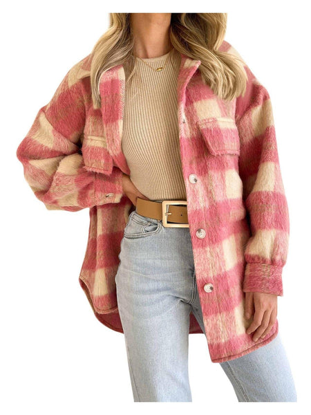 Warm Plaid Jacket for Cold Weather