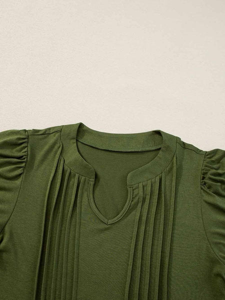 Knit Waist Loose Fit Midi Dress with Pockets
