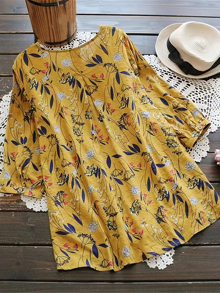 Women's Plus Size Floral Print Blouse