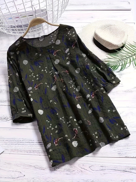 Women's Plus Size Floral Print Blouse