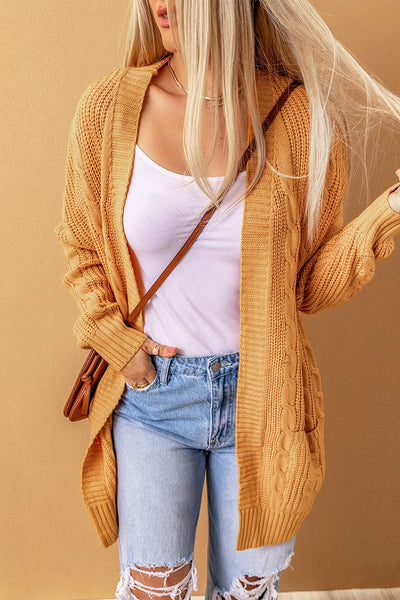 Long Hooded Cardigan with Pockets