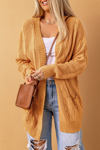 Long Hooded Cardigan with Pockets