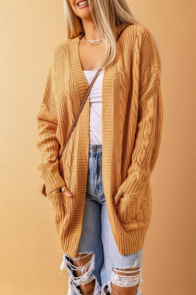 Long Hooded Cardigan with Pockets