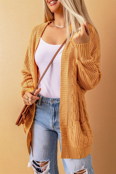 Long Hooded Cardigan with Pockets