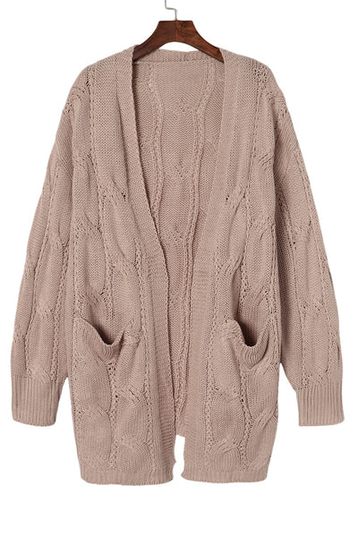 Long Hooded Cardigan with Pockets