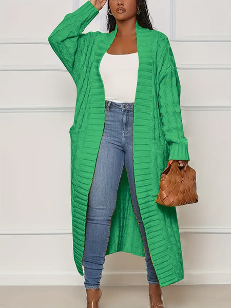 Chunky Knit Long Cardigan Plus Size