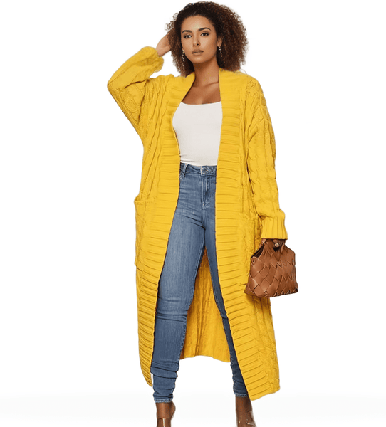 Long Sleeve Cable Knit Cardigan for Women