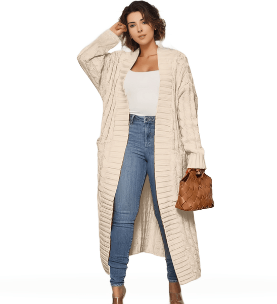 Long Sleeve Cable Knit Cardigan for Women