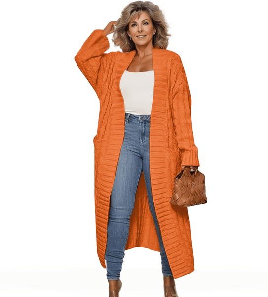 Long Sleeve Cable Knit Cardigan for Women