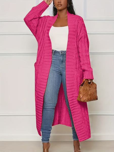 Chunky Knit Long Cardigan Plus Size