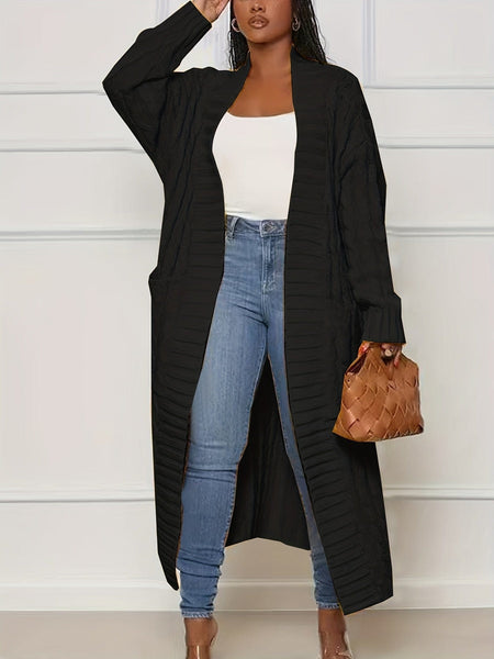 Long Sleeve Cable Knit Cardigan for Women