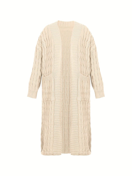 Chunky Knit Long Cardigan Plus Size