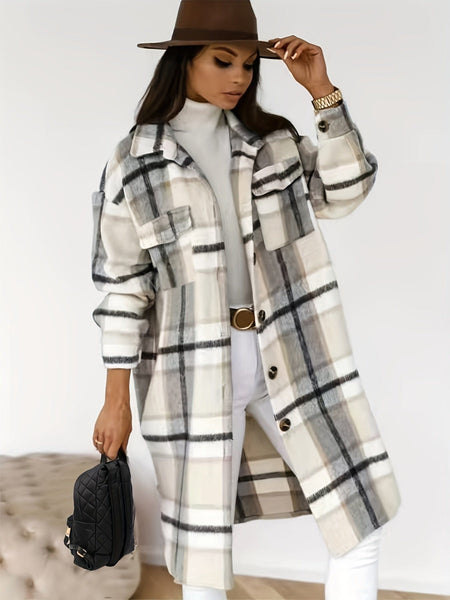 Women's Plus Size Plaid Shacket Jacket in Plus Size Outerwear