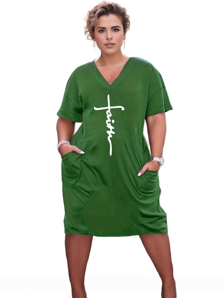Women's Faith Cross Print Dress
