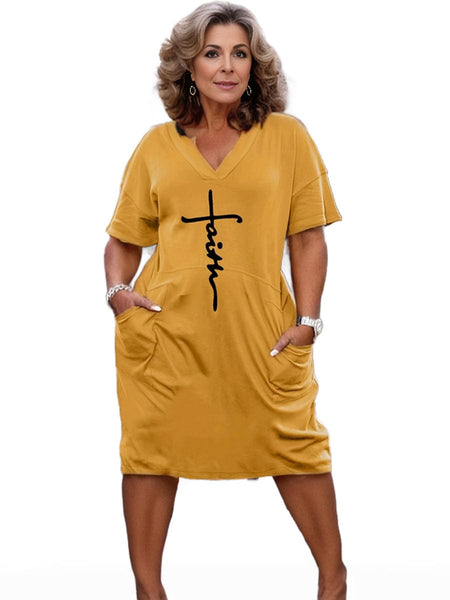 Women's Faith Cross Print Dress