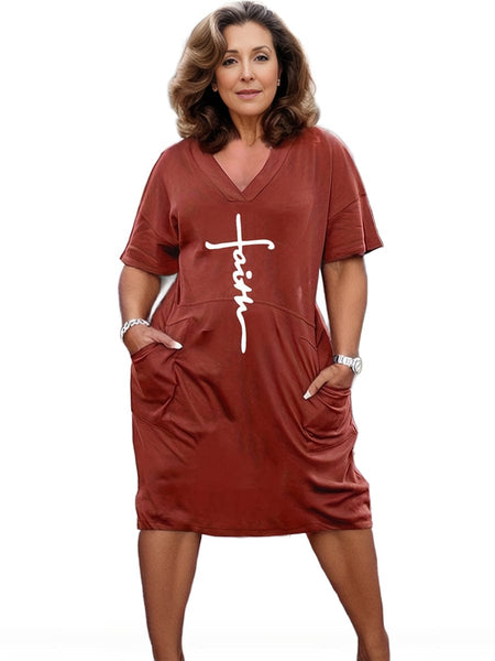 Women's Faith Cross Print Dress