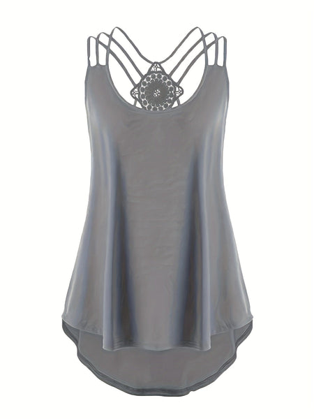 Women's Crochet Lace Back Plus Size Cami Top in Plus Size Tops