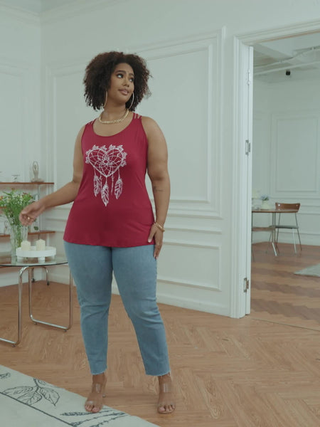 Women's Crochet Lace Back Plus Size Cami Top in Plus Size Tops
