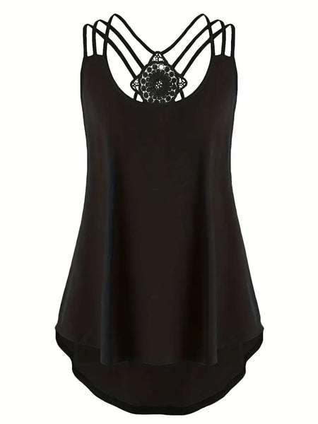 Women's Crochet Lace Back Plus Size Cami Top in Plus Size Tops