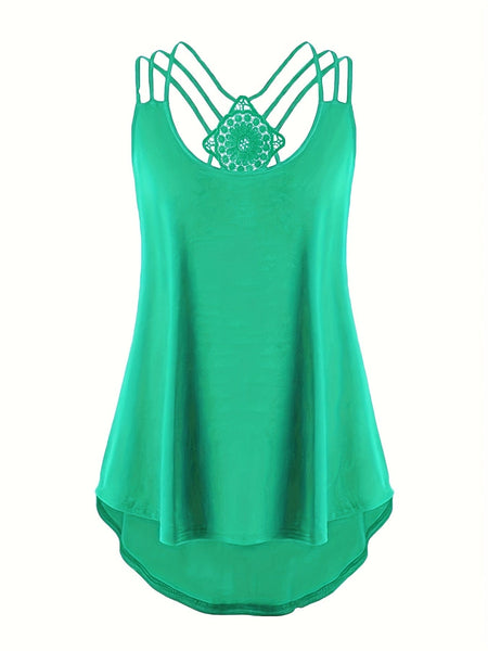 Women's Crochet Lace Back Plus Size Cami Top in Plus Size Tops
