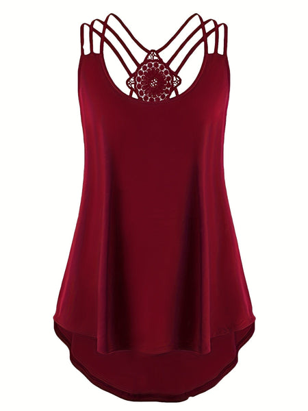 Women's Crochet Lace Back Plus Size Cami Top in Plus Size Tops