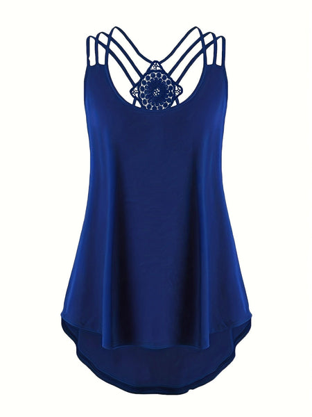 Women's Crochet Lace Back Plus Size Cami Top in Plus Size Tops
