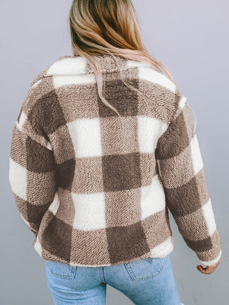 Warm Winter Sherpa Coat with Pockets