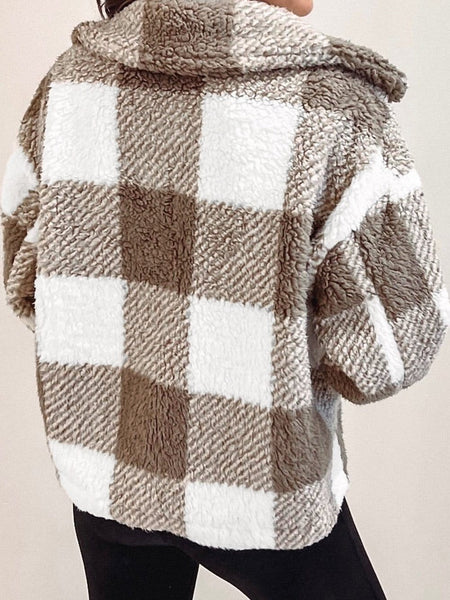 Warm Winter Sherpa Coat with Pockets