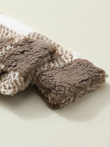 Checkered Plush Fleece Jacket