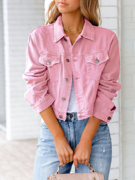Classic Cropped Pocket Denim Jacket in Midnight Black with practical styling and dependable silhouette control.