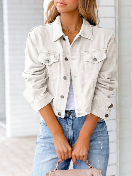Classic Cropped Pocket Denim Jacket in Midnight Black with practical styling and dependable silhouette control.