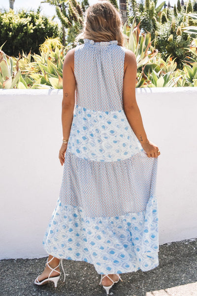 Printed Long Sleeve Loose Bohemian Dress