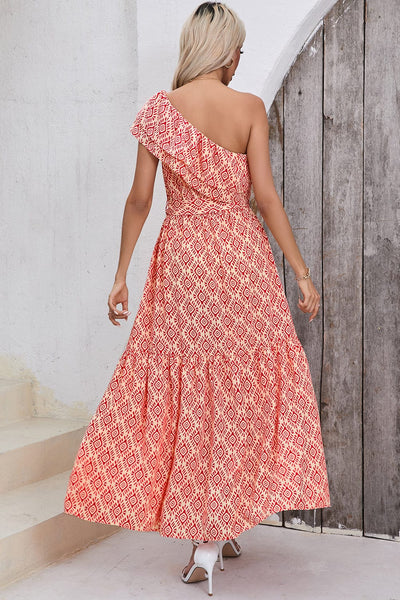 Printed Long Sleeve Loose Bohemian Dress