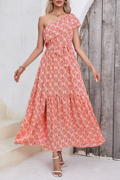 Printed Long Sleeve Loose Bohemian Dress