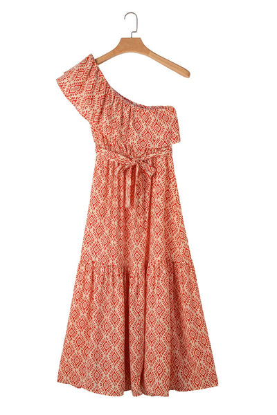 Printed Long Sleeve Loose Bohemian Dress