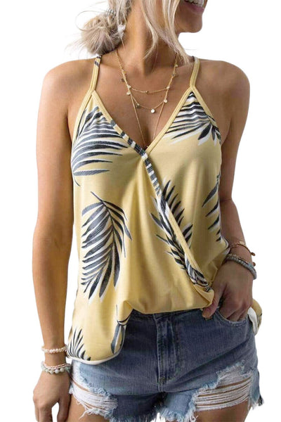 Printed Loose Sleeveless Jumpsuit - Square - Bare - Bateau