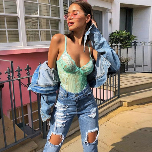 Mesh Pattern Bodysuit