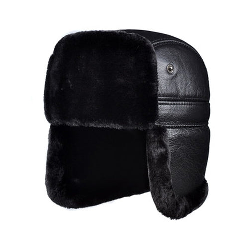 Genuine Leather Bomber Hat