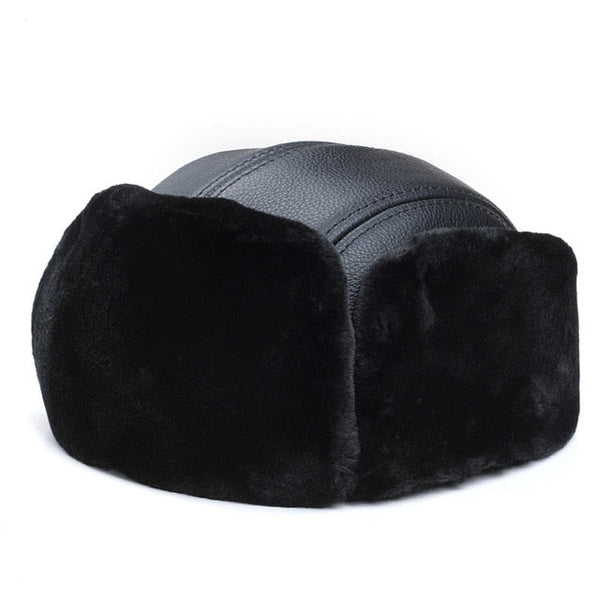 Genuine Leather Bomber Hat