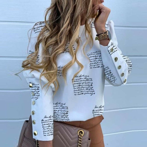 Button Sleeve Blouse