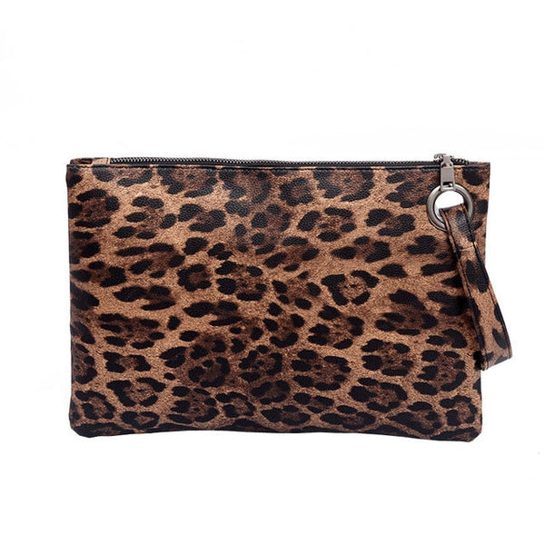 Leopard Print Wristlet Bag