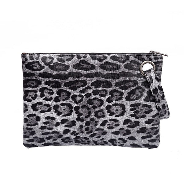 Leopard Print Wristlet Bag