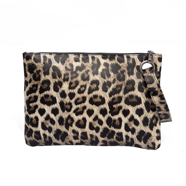 Leopard Print Wristlet Bag