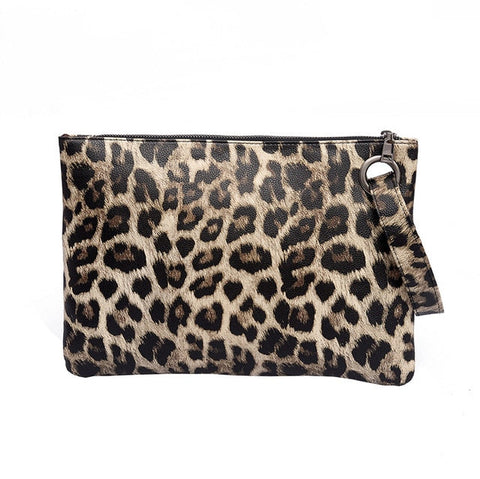 Leopard Print Wristlet Bag