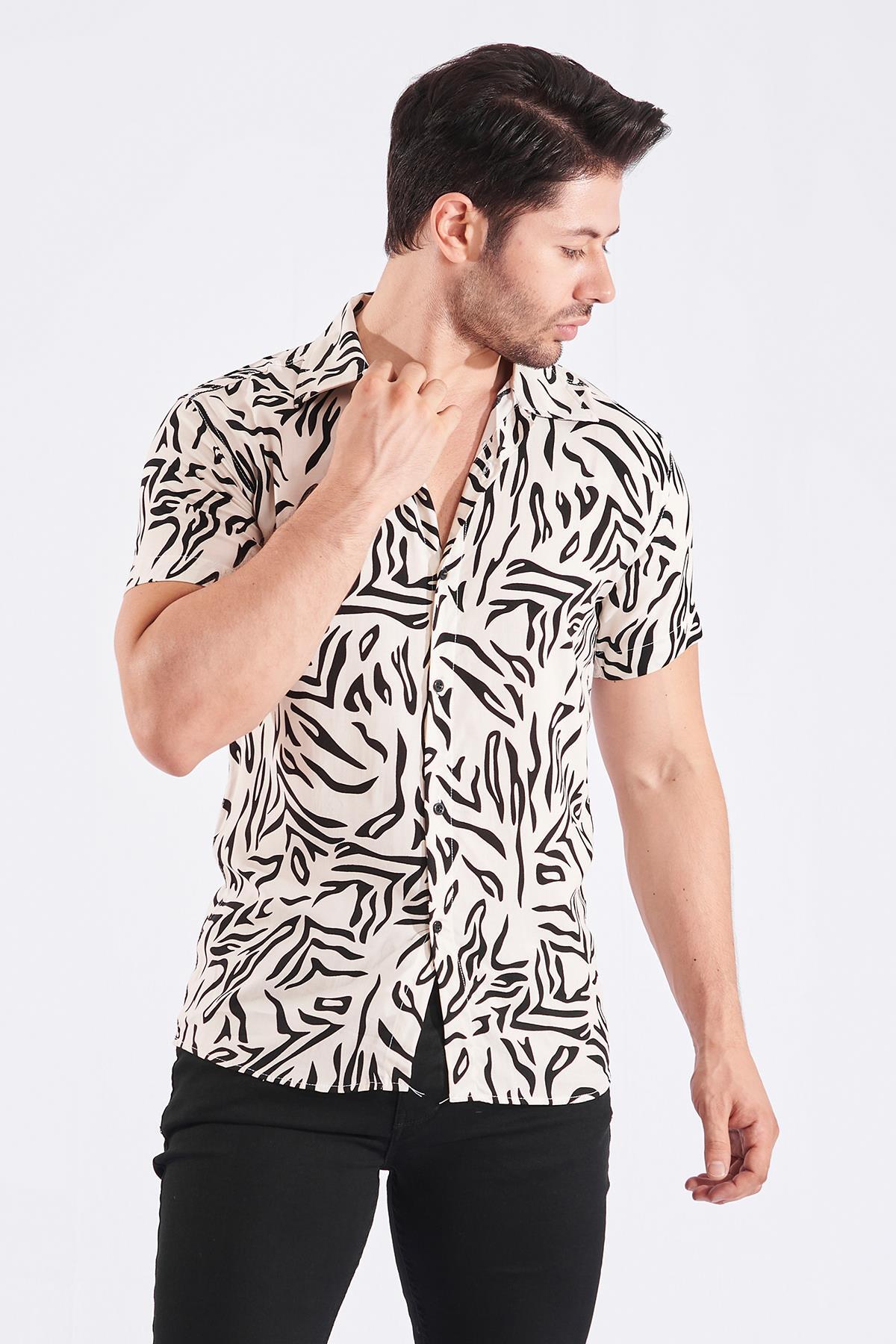 Short Sleeve Zebra Print