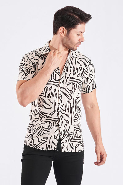 Short Sleeve Zebra Print