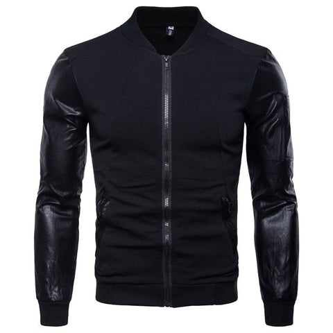 Leather Sleeve Jacket