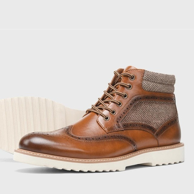 Leather Brogue Boots