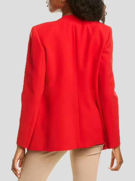 Women's Women’s Open-Front Collarless Longline Blazer