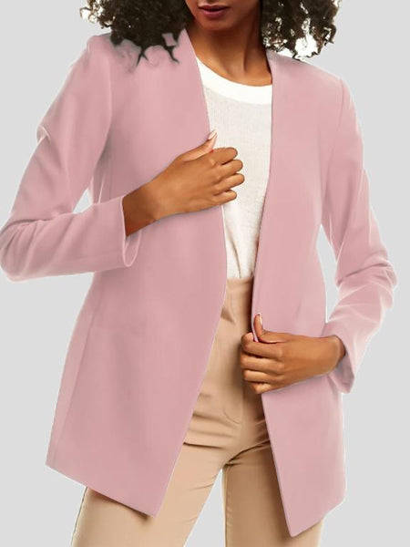 Women's Women’s Open-Front Collarless Longline Blazer